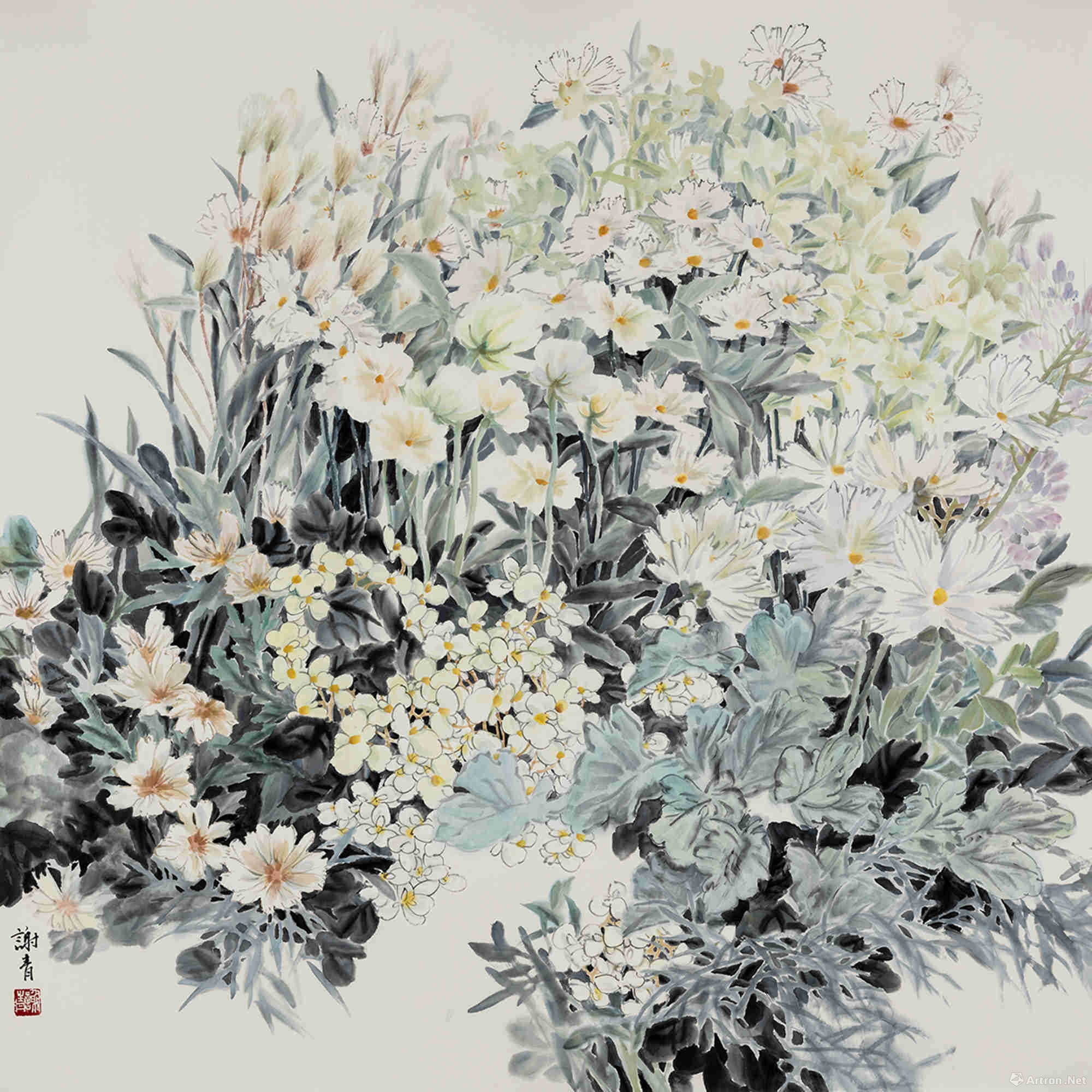 白 谢青 123x123cm 纸本水墨 2016