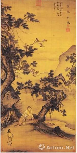 宋 马麟 《静听松风图》