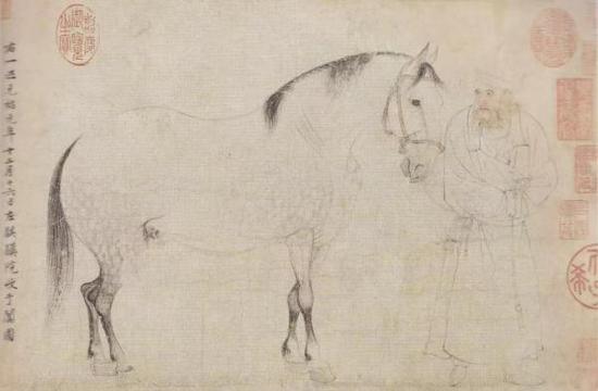 李公麟《五马图》(局部),颜真卿展