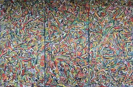 人体运动 油画 90x180x3cm 2008年