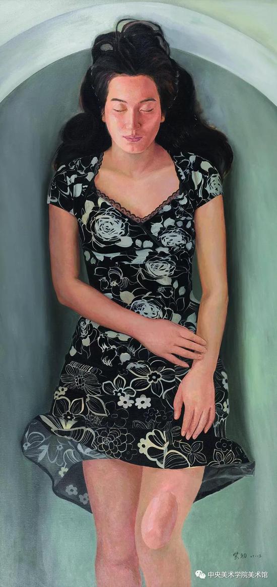 林笑初,《漂浮的想像》布面油画 180cmX86cm 2013年