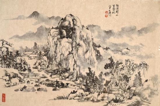 傅廷煦 山水 31cm×46cm 纸本水墨 2016年