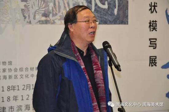 中央美术学院继续教育学院原院长、中国美术家协会综合材料绘画与美术作品保存修复艺术委员会副主任王书杰致辞