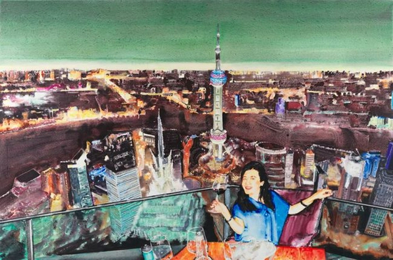 参展作品:《一个人也未必不是风景》 200×300CM 布面丙烯 2017(图片由王承云工作室提供)