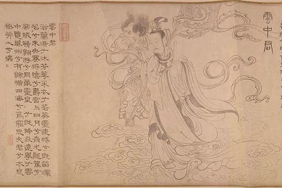 元张渥《临李公麟九歌图》(局部)