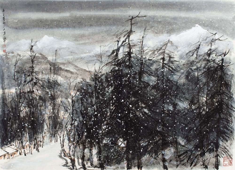 叶茂中 《长白雪景》 设色纸本 镜心 68×95cm 2020年