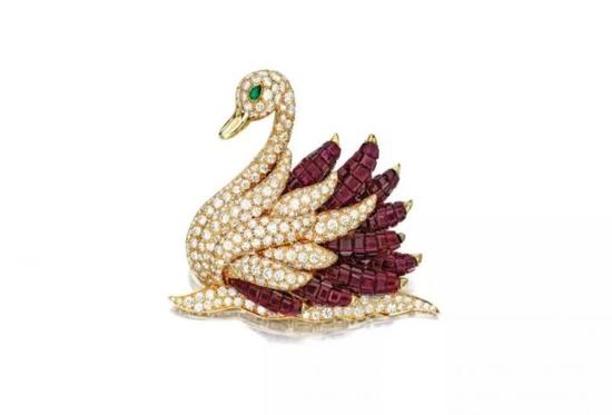 梵克雅宝，RUBY，DIAMOND和EMERALD BROOCH