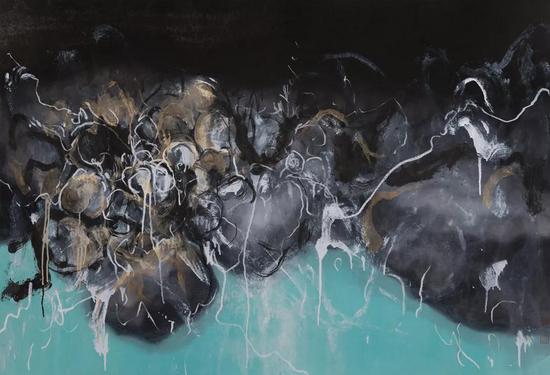 王永成 《塘》 宣纸综合材料 96X140CM 2018
