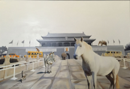 郑成俊《have you even been to beijing》油画，116x77cm，2014