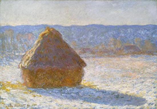 《雪天的麦草堆》，1893