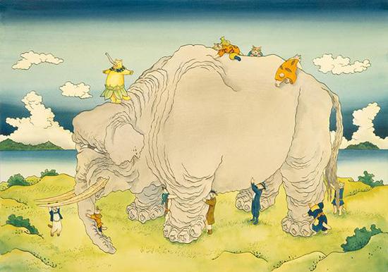 增村博《北斋漫画·群盲抚象》(2010)