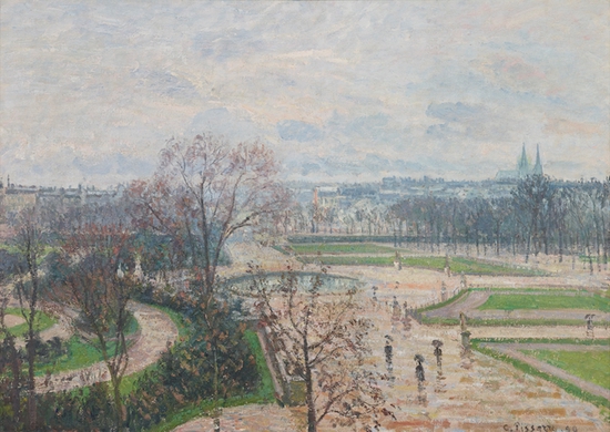 毕沙罗《杜乐丽花园阴雨天气(The tuileries gardens rainy weather)》,1899年