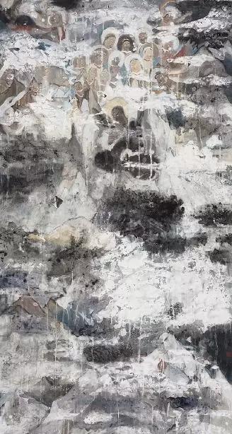 迷雾之四，纸本水墨，180x97cm，2019