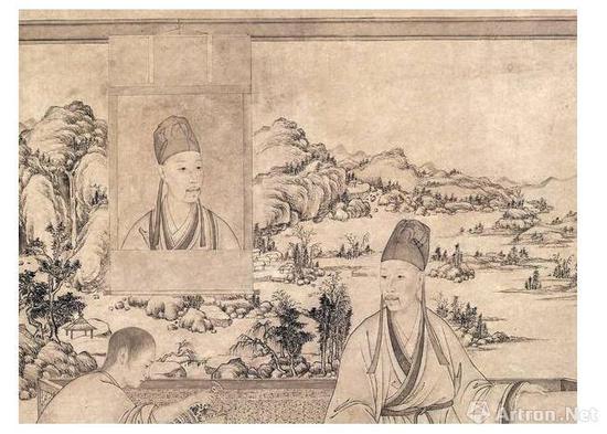 姚文瀚《是一是二》(又名《乾隆帝鉴古图》)轴 局部