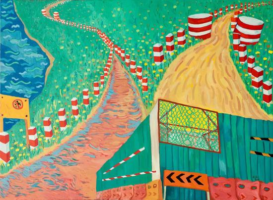 《2018年2月10日》布面油画,110×450cm,2018