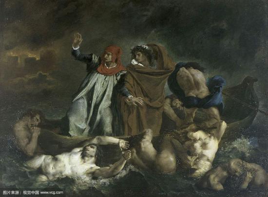  《但丁和维吉尔在地狱》（Dante et Virgile aux Enfers），创作于1822年