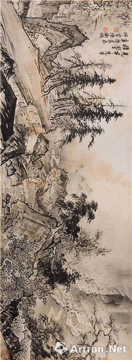 556 陈师曾《仿宋人山水图》（30-50万JPY）　39.2×105.6 cm