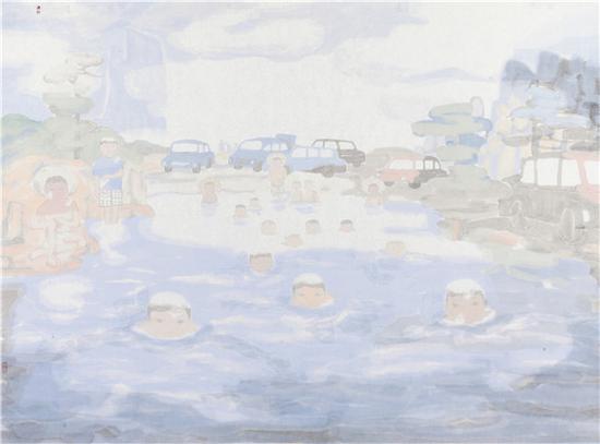 田黎明 向远方 纸本水墨 96x130cm 2017