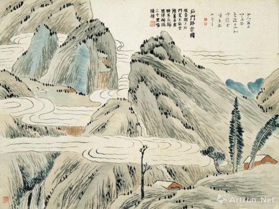 《石门卧云图》 齐白石 册页 纸本设色