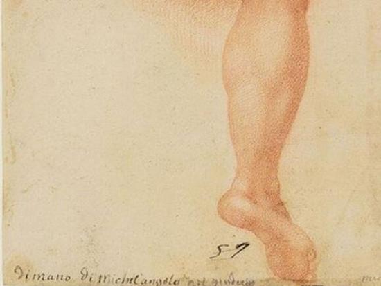 一幅16世纪绘画的细节,题词“出自米开朗基罗之手”。图片:Courtesy of the Proceedings of the National Academy of Sciences