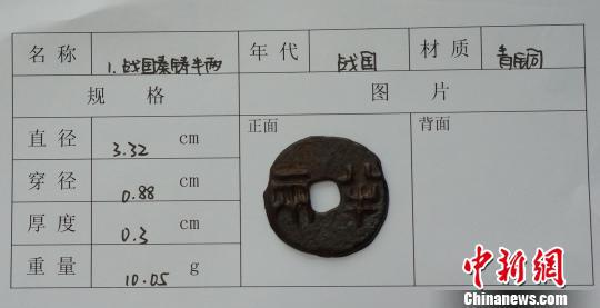 图为象州运江出土的最大的一枚战国秦半两 廖才兴 摄