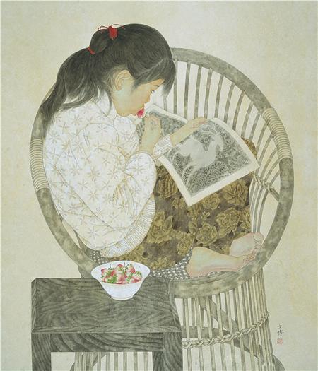 《酸草莓》90×90cm 纸本设色 1994年