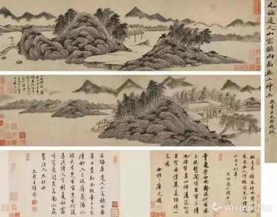 ▲吴镇 《山窗听雨图》