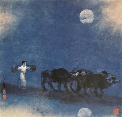 《水乡月夜》68×68cm 1996年