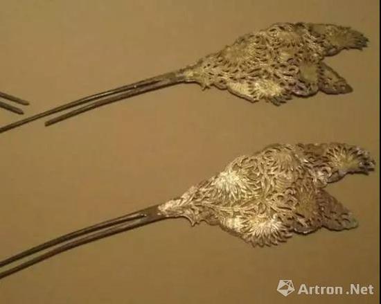 唐 永泰公主墓出土鎏金银钗