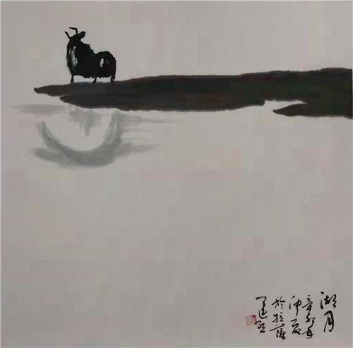 《湖月》49×49cm 2011年