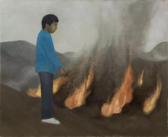 段建伟 点火 2016 布面油画 130×160cm