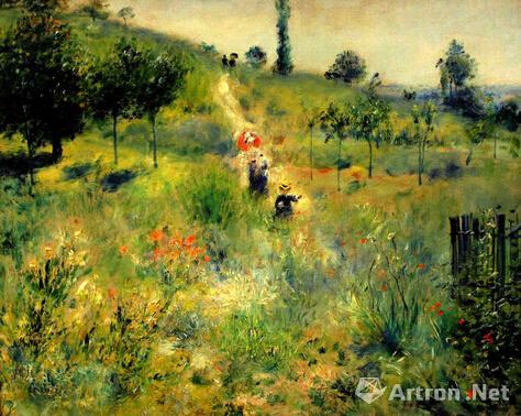雷诺阿《 蒿草中的上坡路》 画布 1876年 法国巴黎奥赛博物藏