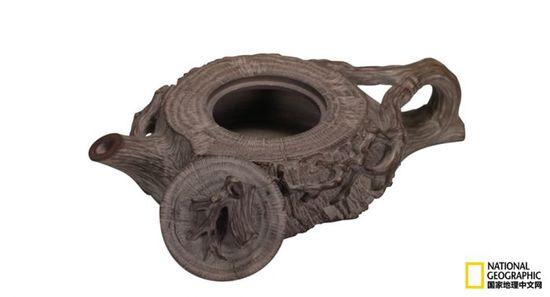 石雕作品:树桩壶