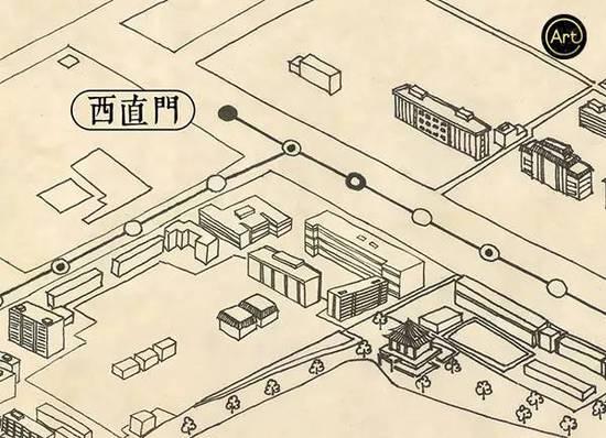 老北京手绘超呆萌二环地图_藏趣逸闻