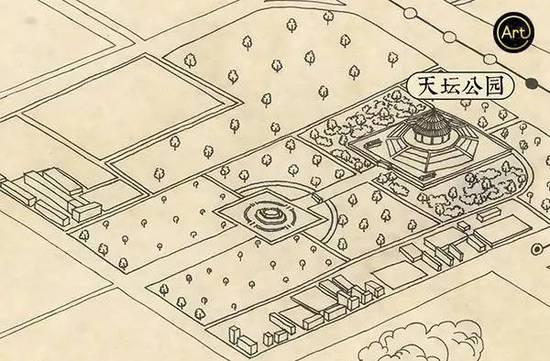 惊艳!“老北京”手绘超呆萌二环地图