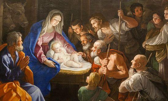 艺术家圭多·雷尼（ Guido Reni）的 《牧羊人朝拜圣婴》（The Adoration of the Shepherds）约1640年。