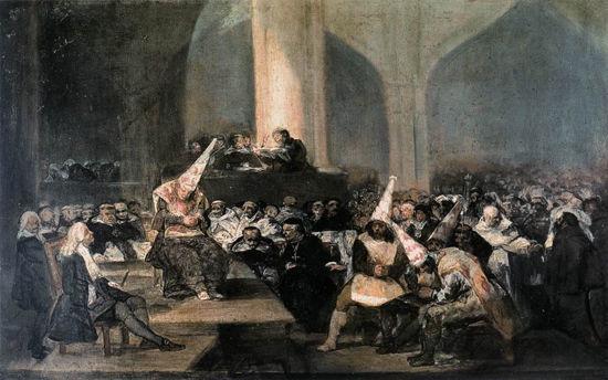 《宗教裁判法庭》1812-1819年,嵌板油画,46cm*37cm