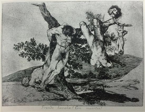 《英勇之举!壮烈成仁!》选自《战争的灾难》,1810-1820,蚀刻画,15.7cm*20.7cm