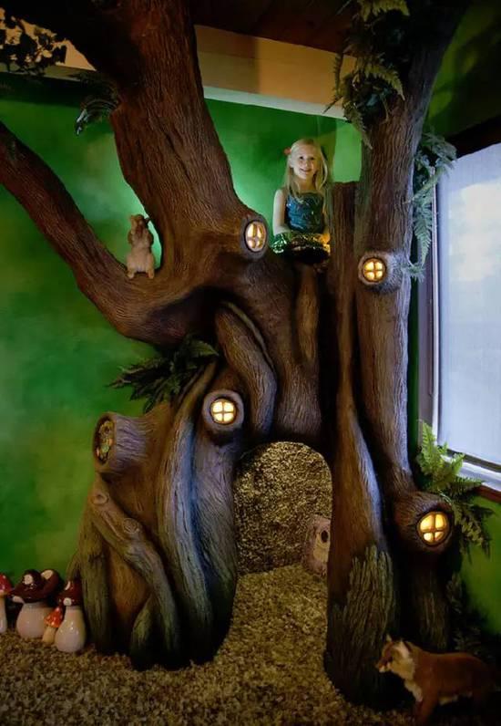 这位爸爸在女儿房间里种了一棵“童话仙女的大树”