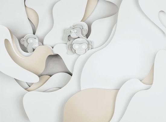 James Jean 设计的“三不猴”图案,但它们只会以很抽象的方式出现在耳机图案中