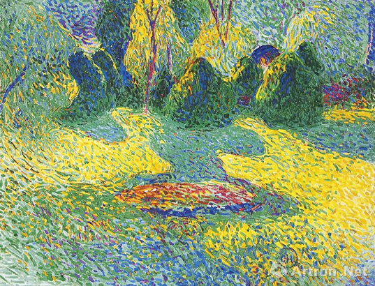 本次将展出作品《在花园里》 油画64.9×83厘米1905年