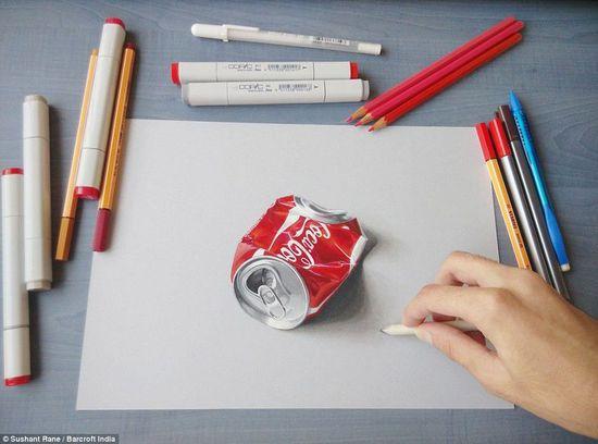 这些都是画？印度艺术家逆天3D立体手绘