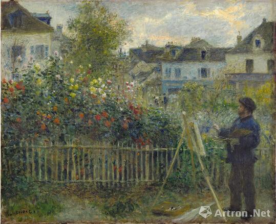 本次将展出作品 《在花园里作画的莫奈》皮埃尔·奥古斯特·雷诺阿 1875