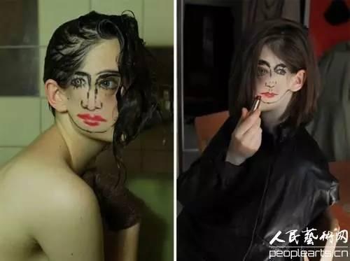 化妆术 让女孩儿变成了双面人
