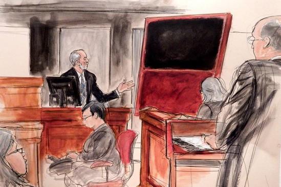 多门尼克·德·索尔与罗斯科赝品在法庭上的景象速写