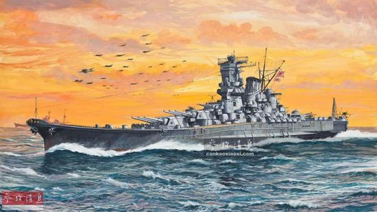 日军“大和”号战列舰。