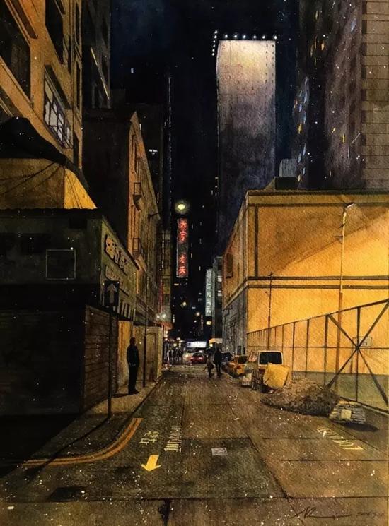 叶过之绘画作品里的街景地图_油画雕塑