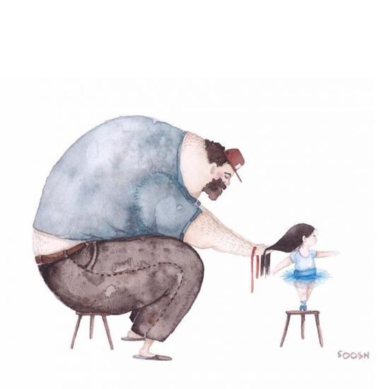 艺术家用插画描绘父亲与女孩间最暖心的成长陪