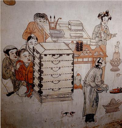 辽·童嬉图22a(《宣化辽墓壁画》文物出版社 2001年9月)