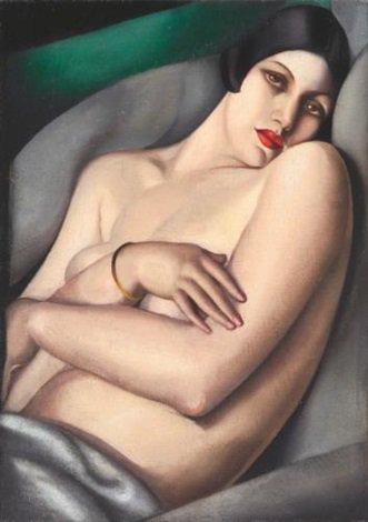 塔玛拉·德·兰姆皮卡（Tamara de Lempicka）, 《梦［绿色背景前的拉斐娜］》（1927） 图片：Courtesy of Sotheby's